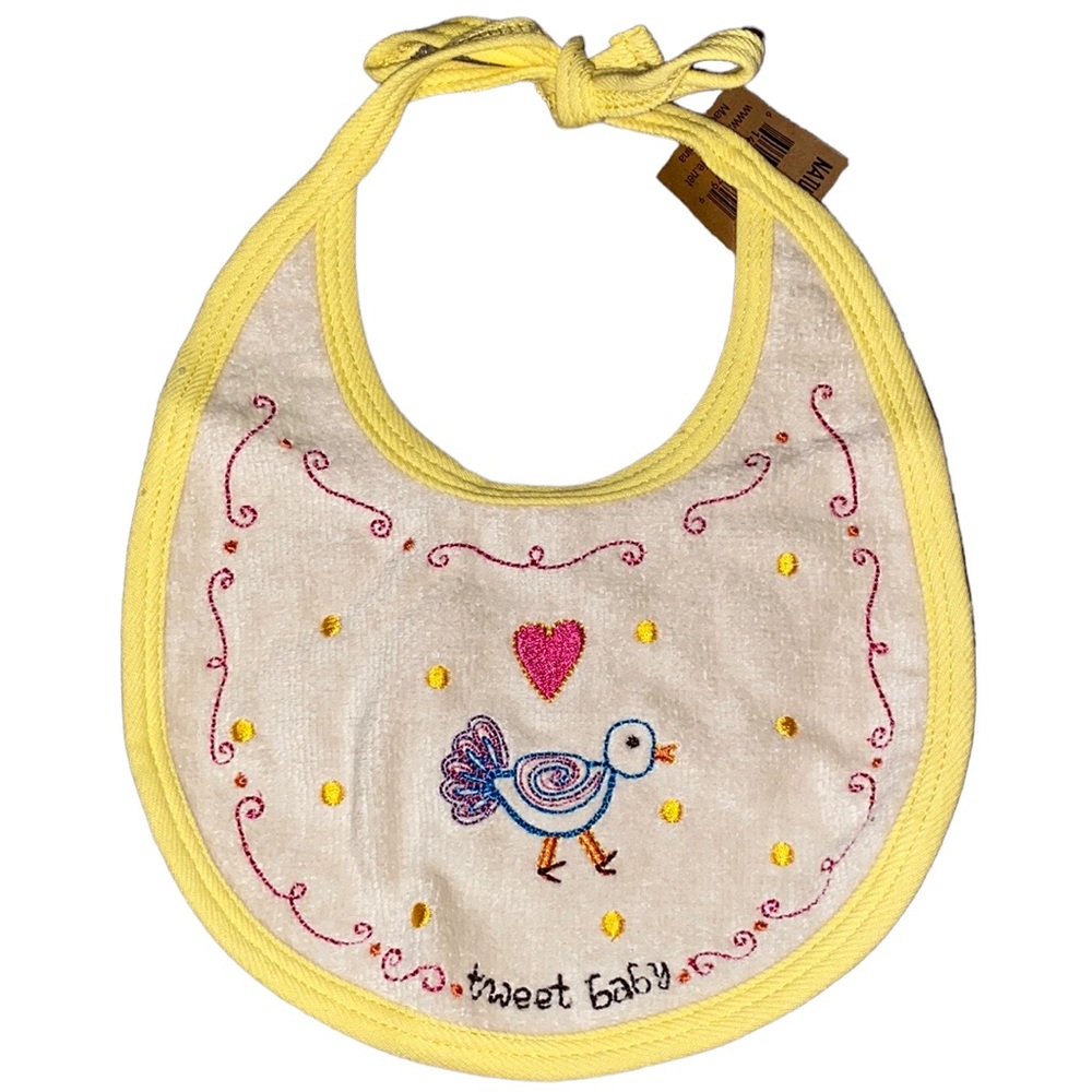 NEW “tweet baby” embroidered baby bird bib